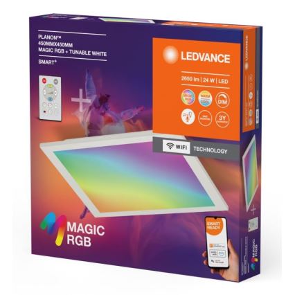Ledvance - LED RGBW Himmennettävä kattovalo SMART+ MAGIC LED/24W/230V 2700-6500K Wi-Fi + kauko-ohjaus