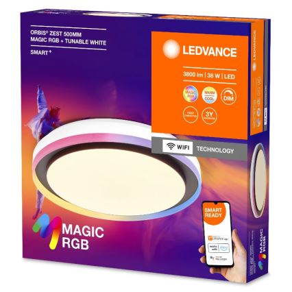 Ledvance - LED RGBW Himmennettävä kattovalo SMART+ MAGIC LED/38W/230V 2700-6500K Wi-Fi