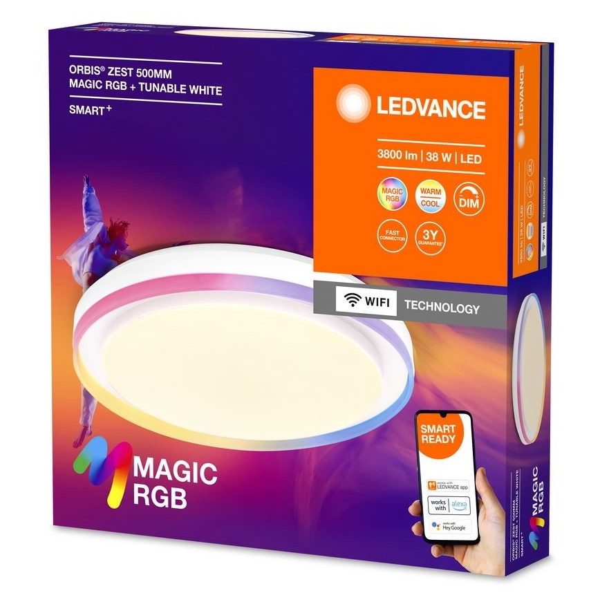 Ledvance - LED RGBW Himmennettävä kattovalo SMART+ MAGIC LED/38W/230V  2700-6500K Wi-Fi