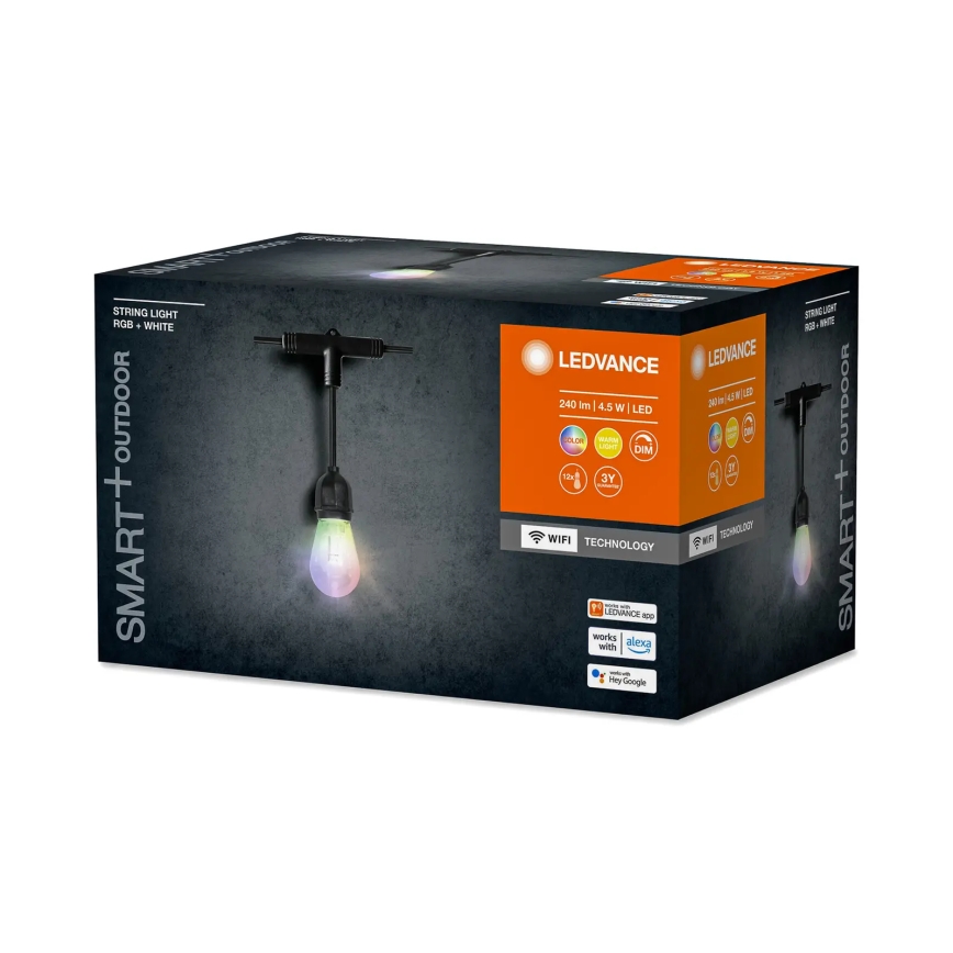 Ledvance - LED RGBW Himmennettävä ulkoketju SMART+ STRING 12xLED/0,37W/230V IP44 Wi-Fi