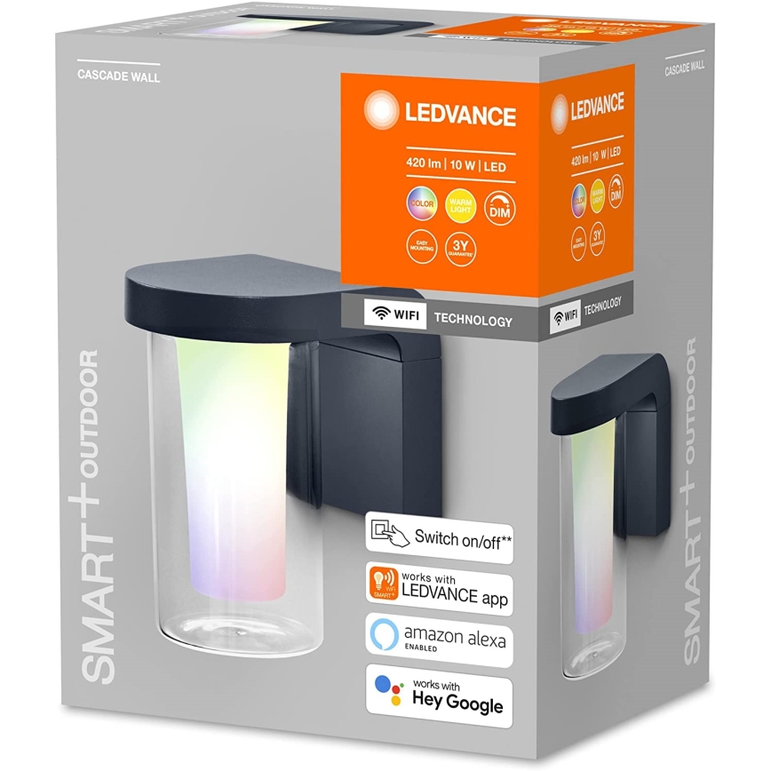 Ledvance - LED RGBW Himmennettävä ulkoseinävalo SMART+ CASCADE LED/10W/230V Wi-Fi IP44