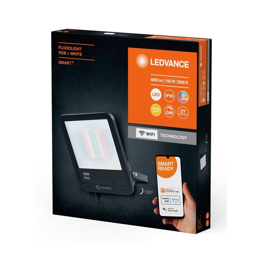Ledvance - LED RGBW Himmennettävä ulko valonheitin SMART+ FLOODLIGHT LED/100W/230V IP65 Wi-Fi