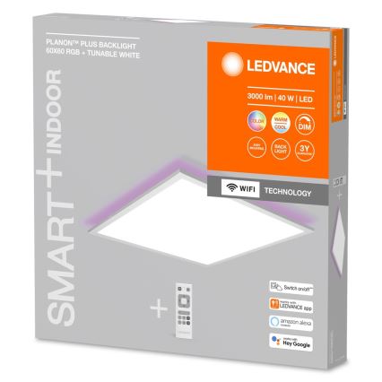 Ledvance - LED RGBW Himennettävä valopaneeli SMART+ PLANON LED/40W/230V 3000-6500K 60x60 cm Wi-Fi + kaukosäädin