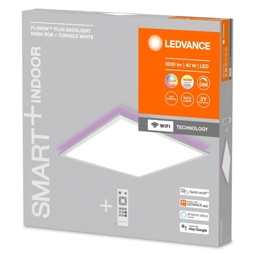 Ledvance - LED RGBW Himennettävä valopaneeli SMART+ PLANON LED/40W/230V 3000-6500K 60x60 cm Wi-Fi + kaukosäädin