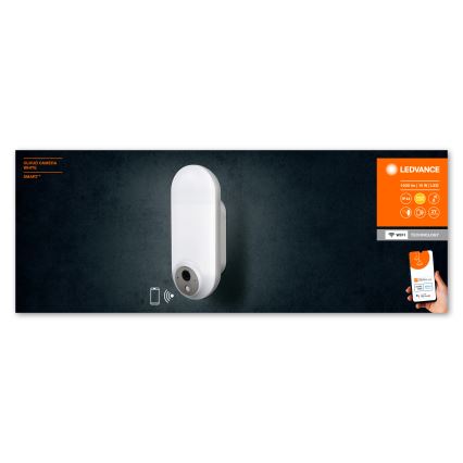 Ledvance - LED RGBW himmennettävä ulkokäyttöön tarkoitettu seinävalaisin sensorilla ja kameralla SMART+ LED/15W/230V Wi-Fi IP44