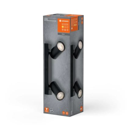 Ledvance - LED-seinäkohdevalaisin OCTAGON 2xGU10/3,4W/230V 2700K musta