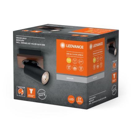 Ledvance - LED-seinävalaisin DECOR MERCURY 1xGU10/3,4W/230V