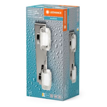 Ledvance - LED-seinävalaisin kylpyhuoneeseen ORBIS FLAME 2xLED/5,5W/230V 3000/4000K IP44 kromi