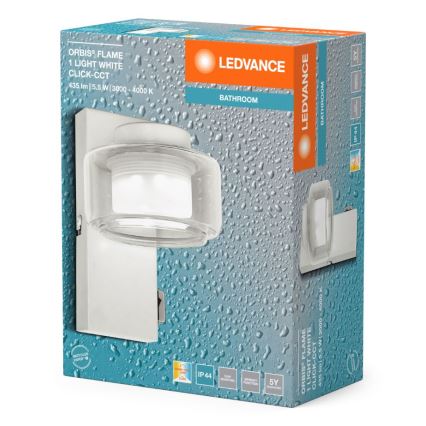Ledvance - LED-seinävalaisin kylpyhuoneeseen ORBIS FLAME LED/5,5W/230V 3000/4000K IP44 valkoinen