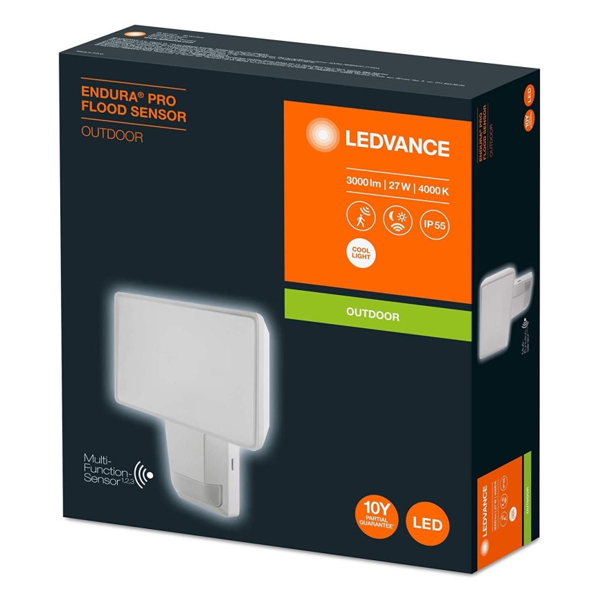 Ledvance - LED-seinävalonheitin anturilla ulkokäyttöön FLOOD LED / 27W / 230V IP55