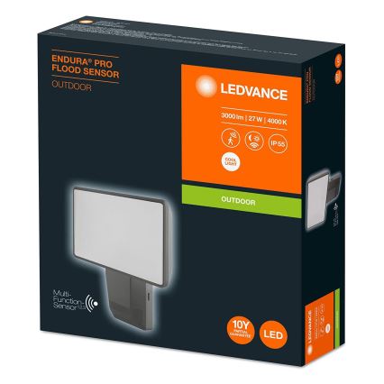 Ledvance - LED-seinävalonheitin anturilla ulkokäyttöön FLOOD LED / 27W / 230V IP55