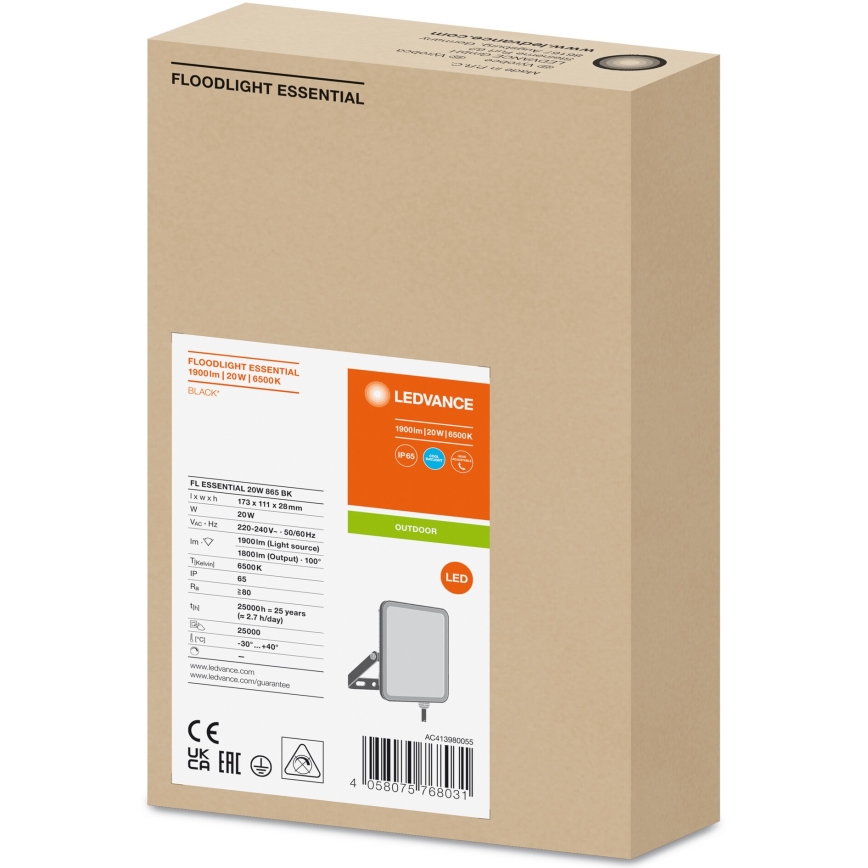 Ledvance - LED Ulkoseinä valonheitin FLOODLIGHT LED/20W/230V 6500K IP65