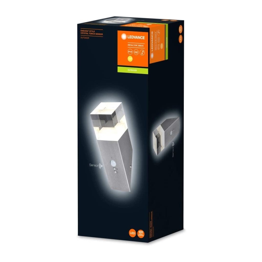 Ledvance - LED ulkoseinävalaisin anturilla CRYSTAL LED/5W/230V IP44