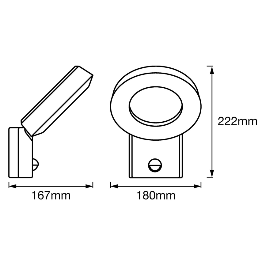 Ledvance - LED-ulkoseinävalaisin anturilla LOOP 1xLED / 12W / 230V IP44