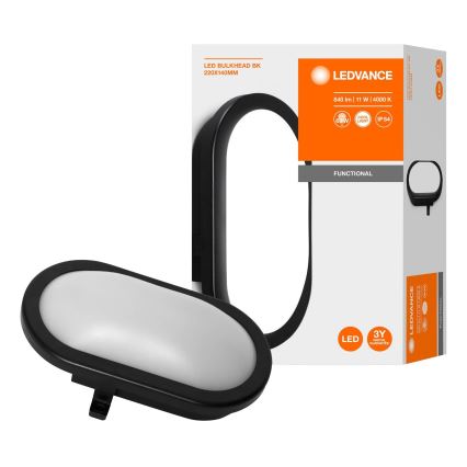 Ledvance - LED-ulkoseinävalaisin BULKHEAD LED/11W/230V IP54 musta