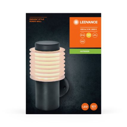 Ledvance - LED-ulkoseinävalaisin ENDURA RONDO LED/9W/230V IP44 antrasiitti
