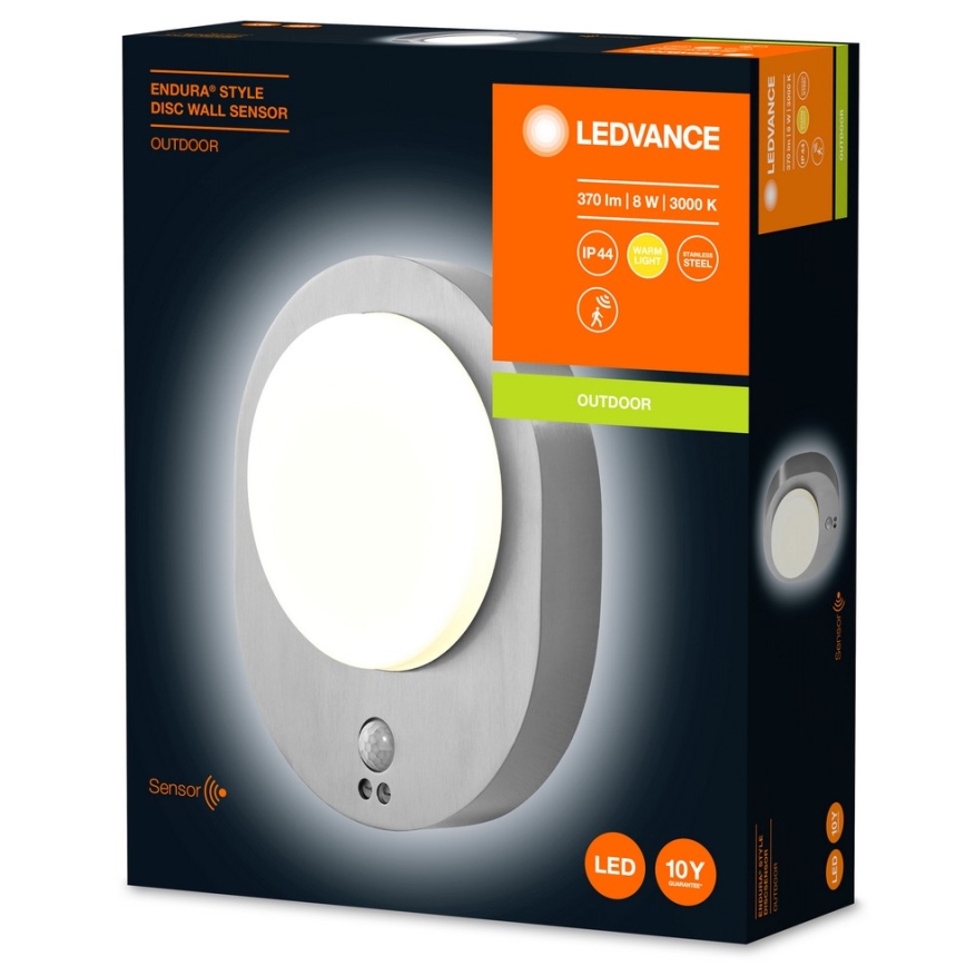 Ledvance - LED-ulkoseinävalaisin sensorilla DISC LED/8W/230V IP44