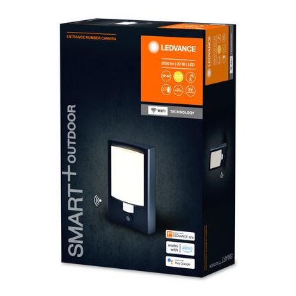 Ledvance - LED Himmennettävä ulkoseinävalaisin anturilla ja kamera SMART+ LED/22W/230V IP44 Wi-Fi