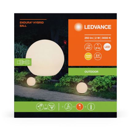 Ledvance - LED Ulkovalaisin ENDURA HYBRID BALL LED/2W/12V IP44