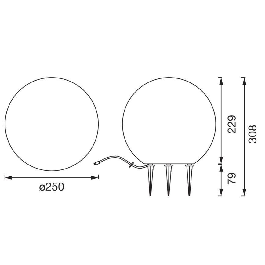 Ledvance - LED Ulkovalaisin ENDURA HYBRID BALL LED/2W/12V IP44