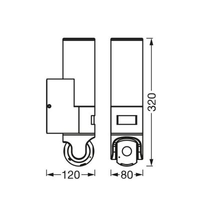 Ledvance - LED-seinävalaisin kanssa sensori ja a kamera SMART+ LED/16W/230V Wi-Fi IP44