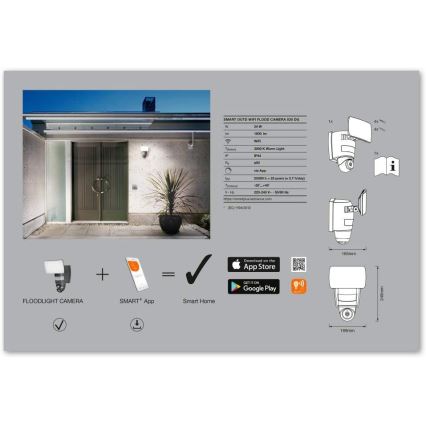 Ledvance - LED-valonheitin anturilla Datapistorasia kamerou SMART+ LED/24W/230V IP44 Wi-Fi