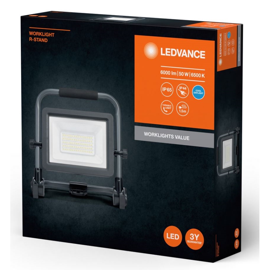 Ledvance - LED-ulkovalonheitin WORKLIGHT R-STAND LED/50W/230V 6500K IP65