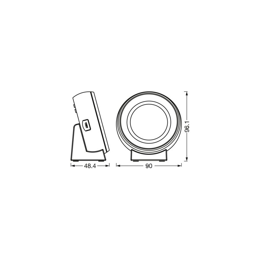 Ledvance - LED Digitaalinen kello taustavalolla NIGHTLUX LED/0,3W/5V 1000mAh 3000/4000/6500K