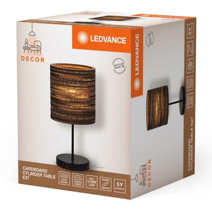 Ledvance - Pöytävalaisin DECOR CARDBOARD 1xE27/15W/230V halkaisija 20 cm