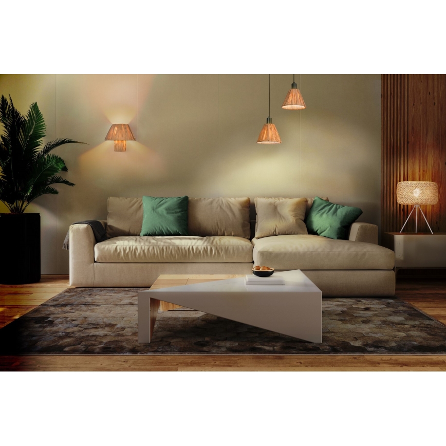 Ledvance - Pöytävalaisin DECOR RAFFIA 1xE27/15W/230V juuttinaru