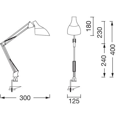 Ledvance - Pöytävalaisin kiinnikkeellä OFFICE LINE 1xE27/11W/230V musta