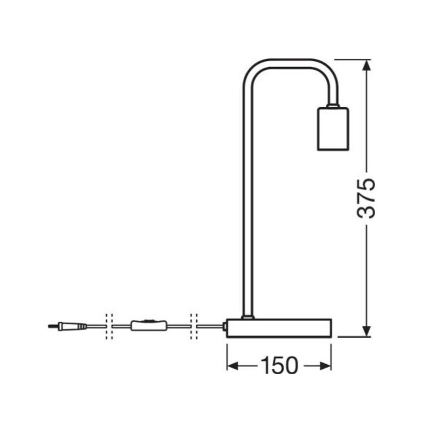 Ledvance - Pöytävalaisin PIPE 1xE27/40W/230V