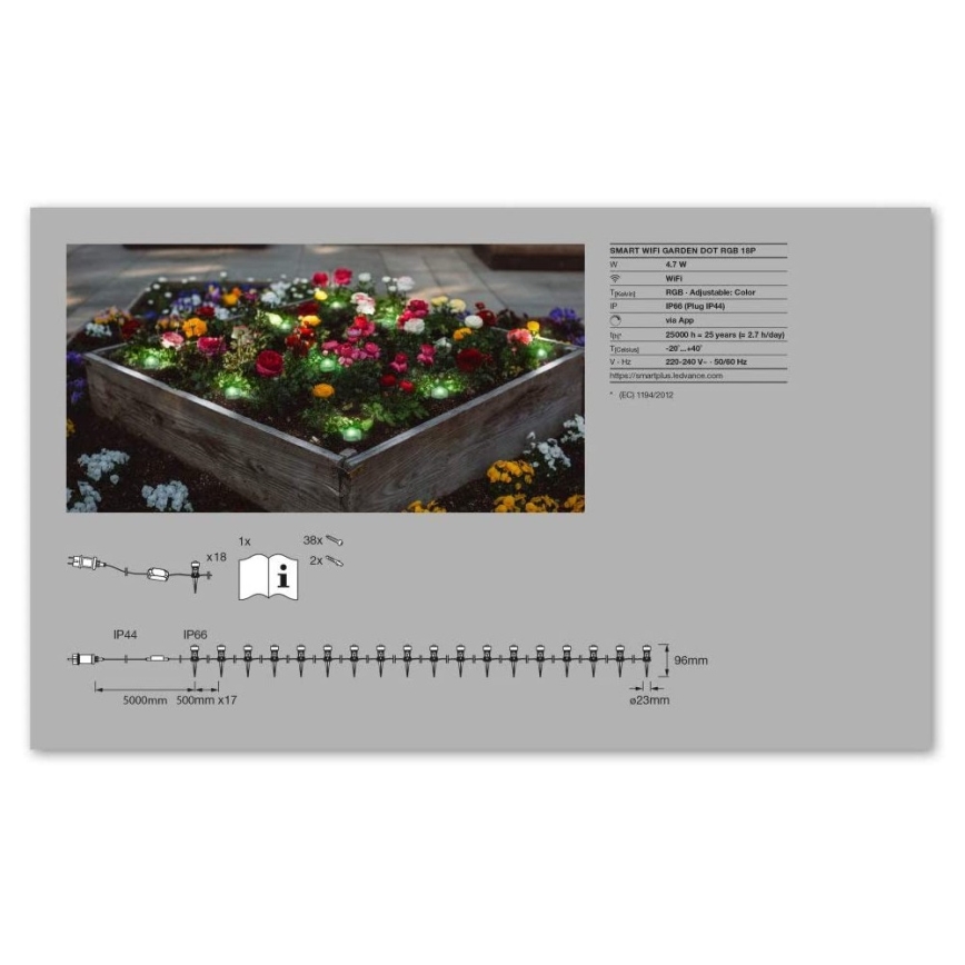 Ledvance - LED RGB Ulkovalaistus SMART+ DOT 18xLED/4W/230V IP65 Wi-Fi