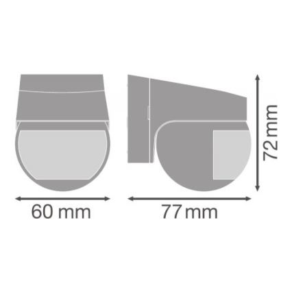 Ledvance - Ulkoinen infrapunaliiketunnistin 230V IP44 musta