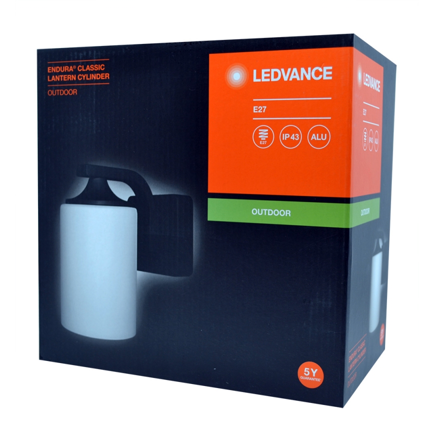 Ledvance - Ulkoseinävalaisin CYLINDER 1xE27/60W/230V IP43 musta