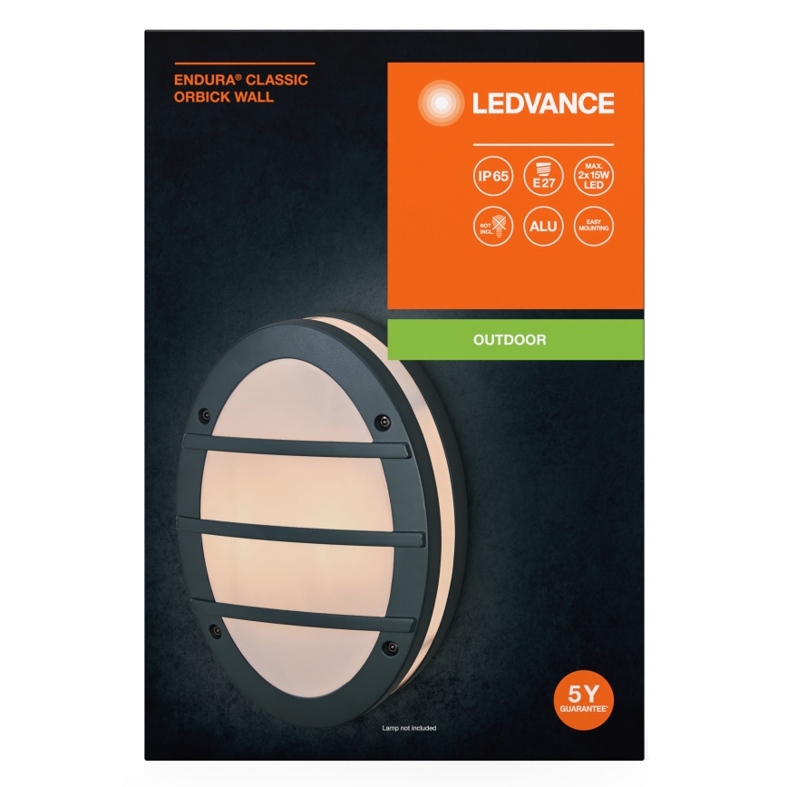 Ledvance - Ulkoseinävalaisin ORBICK 2xE27/18W/230V IP65
