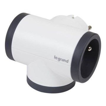 Legrand 049436 - Pistokkeen jakaja swivel 3Z Tyyppi E valkoinen/musta