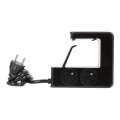 Legrand 050412 - Jatkokaapeli katkaisimella pöytälevyyn 4Z Tyyppi E + 2x USB-A 1,5m musta