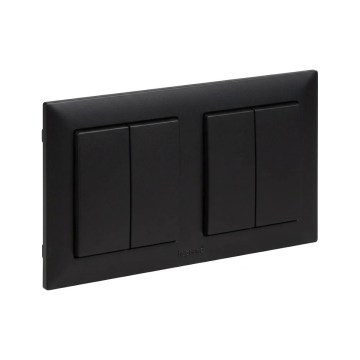 Legrand - 2x kaksinkertainen sarjakytkin č. 5 SUNO-kehyksellä, musta