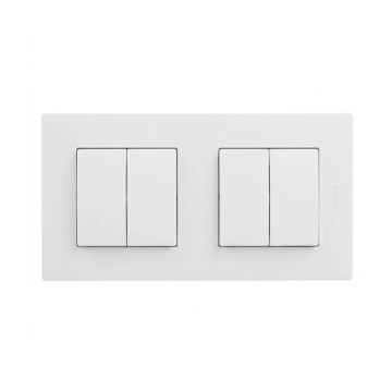 Legrand - 2x Kaksinkertainen sarjakytkin nro 5 kehyksellä NILOE STEP valkoinen