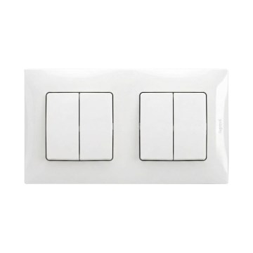 Legrand - 2x Kaksiosainen sarjakatkaisija č. 5 kehys NILOE valkoinen