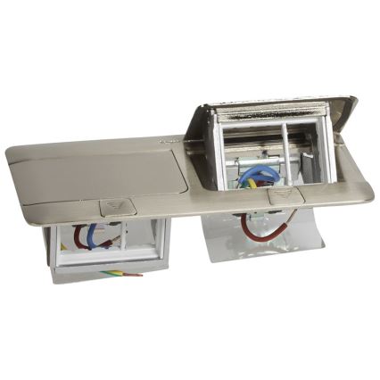 Legrand 54023 - Pistorasiarunko pöydälle POP-UP 2x4M ruostumaton