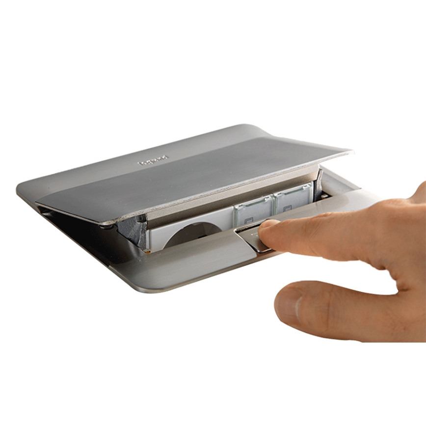 Legrand 54023 - Pistorasiarunko pöydälle POP-UP 2x4M ruostumaton