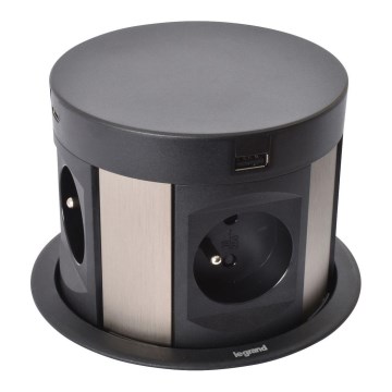 Legrand 654980 - Pöytäpistorasiapylväs 4x230V + 2xUSB-A + 2xUSB-C