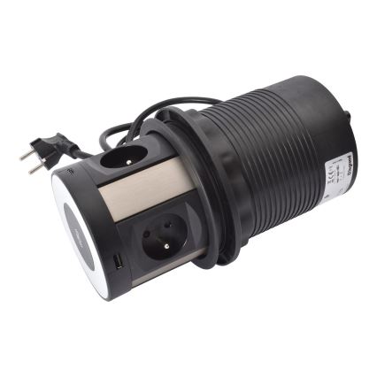 Legrand 654981 - Pistorasia pöydälle 4x230V + 2xUSB-A + 2xUSB-C + langaton lataus