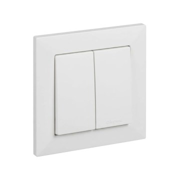 Legrand - Kaksinkertainen porraskytkin nro 6+6 SUNO-kehyksellä valkoinen