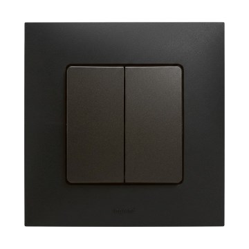 Legrand - Kaksinkertainen portaikkokytkin nro 6+6 NILOE-kehys musta