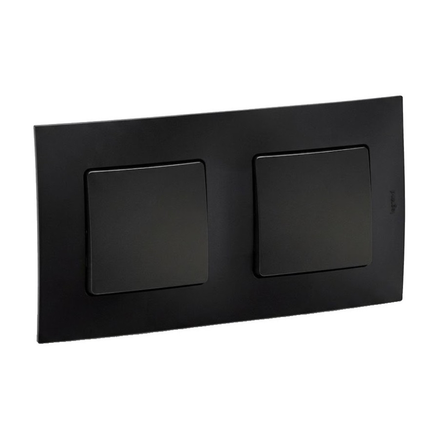 Legrand - Kaksinkertainen yksinapainen kytkin nro 1 NILOE-kehyksellä musta