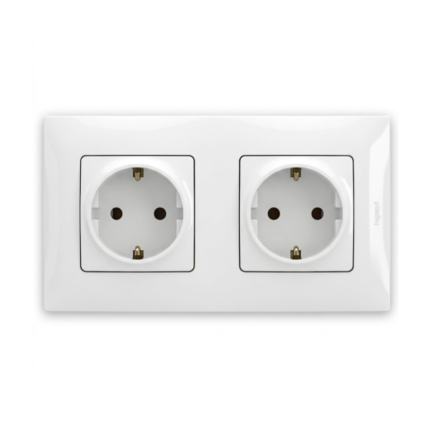 Legrand - Kaksiosainen SCHUKO-pistorasia NILOE-kehyksellä 250V valkoinen