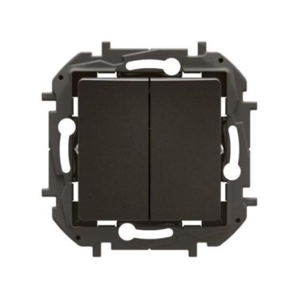 Legrand - Kaksois portaikon katkaisija nro 6+6 ilman kehystä NILOE musta